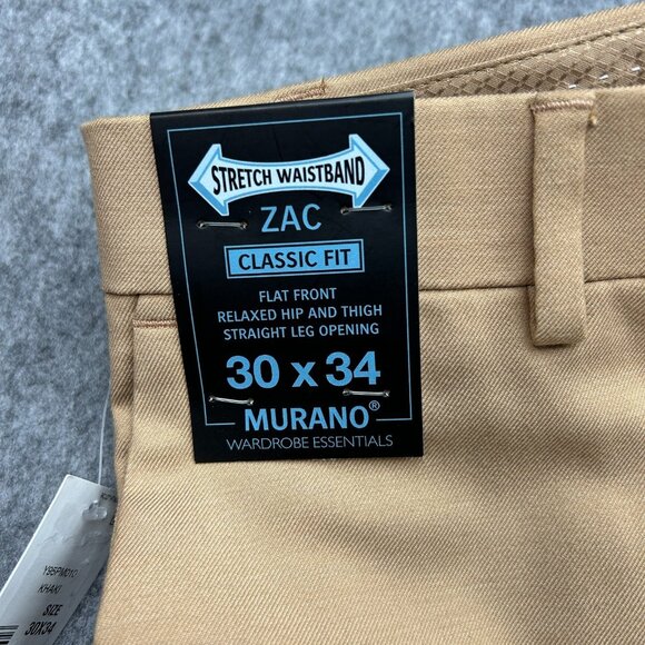 Murano Zac Classic Fit Relaxed Straight Pants Men's Size 30 X 34 Khaki NWT - Picture 4 of 11
